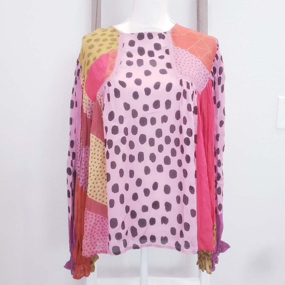 Anthropologie Blank London Colorful Blouse Size Small